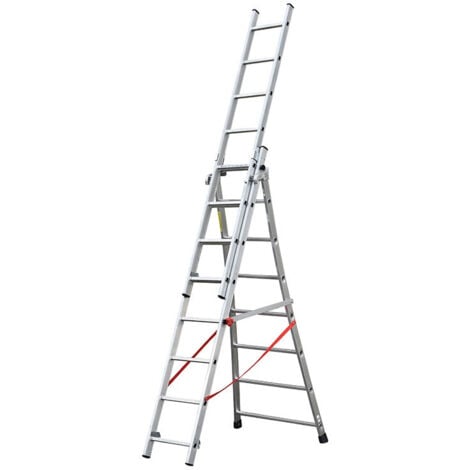 Echelle transformable Pro 3 plans 3x8 échelons 5m70 alu Hailo