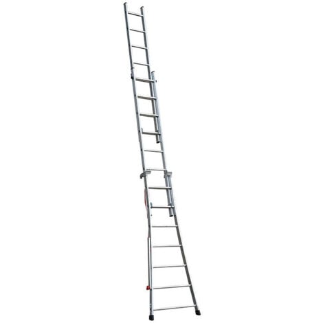 Echelle transformable Pro 3 plans 3x8 échelons 5m70 alu Hailo