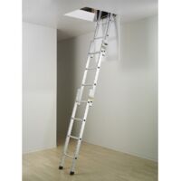 hailo-9344-001-escalera escamoteable de aluminio hobbystep 3x4
