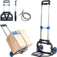 HOSTROM Carretilla plegable de aluminio, 2 ruedas, Para mudanzas y transporte de materiales, Compacta, Ligera, Carga máx. 60kg, Garantía 5 años