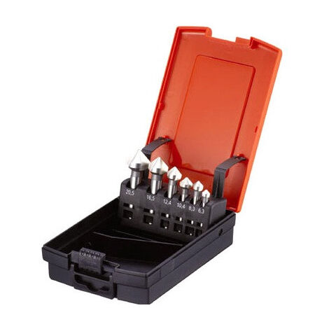 Set Smussatore Per Bordi Pelle | 5 Teste 0.6-2.25mm | Manico Legno | Utensile Fai Da Te Cuoio