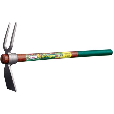 LEBORGNE - Serfouette forgiata con punta e forchetta 0,31kg certificata PEFC 100% manico in legno forato 50cm - 302341