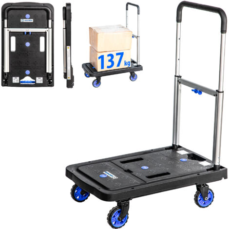Carrello su ruote, Carrello di stoccaggio pieghevole, Smistamento, Materiale di trasporto, Manico telescopico, Carico massimo 137 kg, 5 anni di garanzia, Hostrom (1/5)
