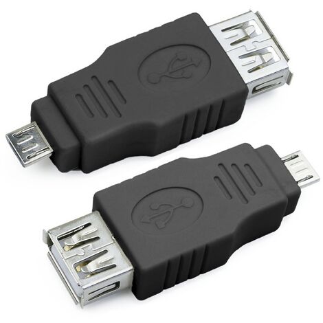 CableMarkt - USB-Typ-A-Buchse auf MicroUSB-Typ-B-Stecker-Anschluss-Adaptermodul,  schwarze Farbe