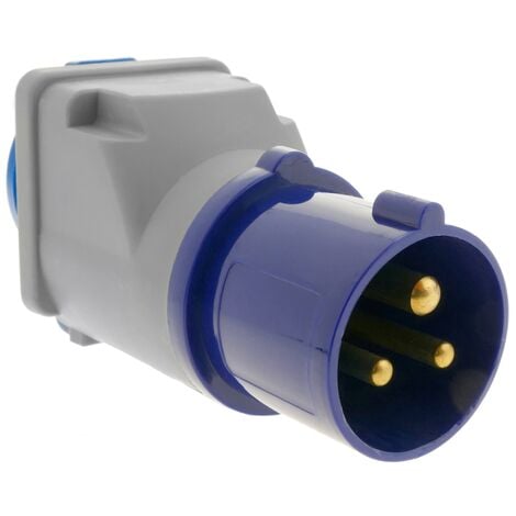 CableMarkt - CETAC-Stecker auf Schuko-Buchse, Industriestecker-Adapter,  2P+T, 16 A, 250 V, IP44