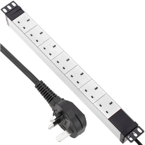 CableMarkt - Weiße Steckdosen, mit mit BS-Steckdosenleiste 7 19-Zoll-Rackschrank kompatibel