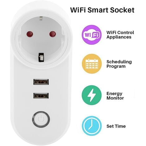 Smart Wi-Fi-Buchse Fernbedienung EU-Stecker kompatibel mit Android ios   alexa google home