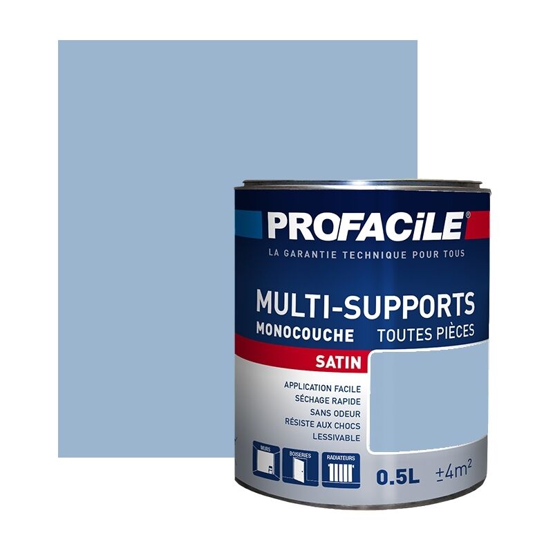 Peinture Multi-supports BATIR - Rose Trémière Satin Soyeux 0.5L, Pour Murs, Bois, Métal, Neuf