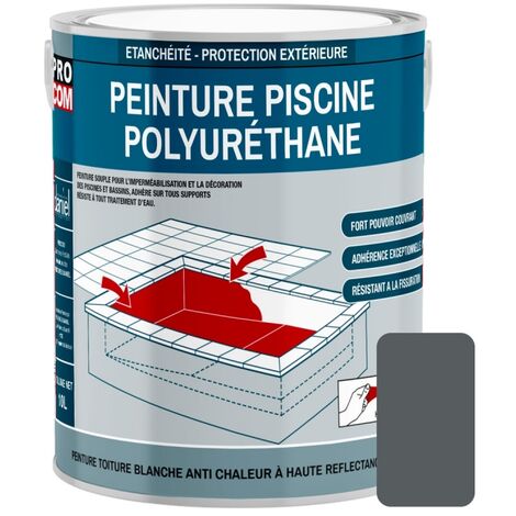 Peinture piscine béton, peinture polyuréthane pour piscine et bassin, étanche et souple, béton, enduit, ciment PROCOM 575D5E 2.5 litres (1/4)