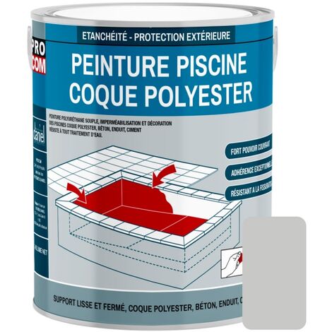 Peinture Piscine Coque Polyester, Béton, Peinture Piscine Polyuréthane ...