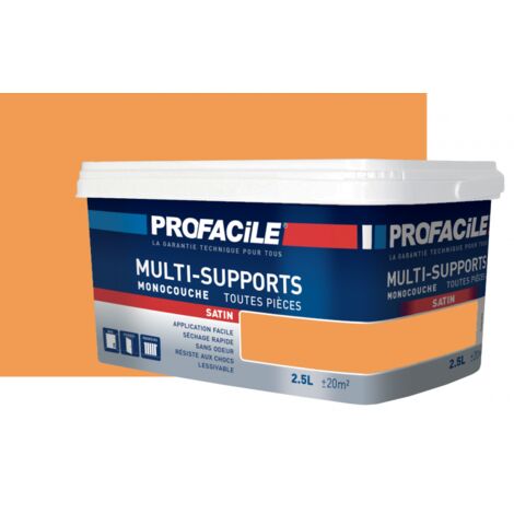 Peinture murale satin 2.5L – Sans odeur – Séchage rapide – Pour murs, plafonds, boiseries, radiateurs – Rendement 8 m²/L - F29C53