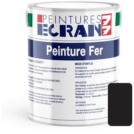 Peinture fer professionnelle, satin, peinture opacifiante, sans odeur, antirouille, protège, décore intérieur, extérieur ECRAN77 231F20 1 litre (1/5)