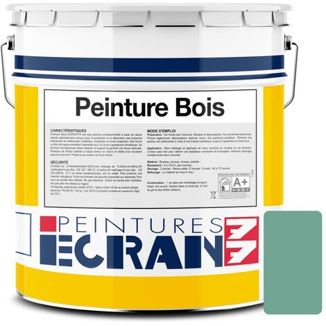 Peinture bois professionnelle, satin, peinture opacifiante, sans odeur, protège, décore, intérieur, extérieur ECRAN77 72A594 5 litres (1/3)