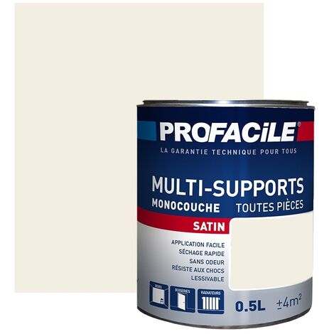 Peinture intérieure satin 0.5L – Multi-supports murs, plafonds, boiseries, radiateurs – Sans odeur, séchage rapide - F2EEE1