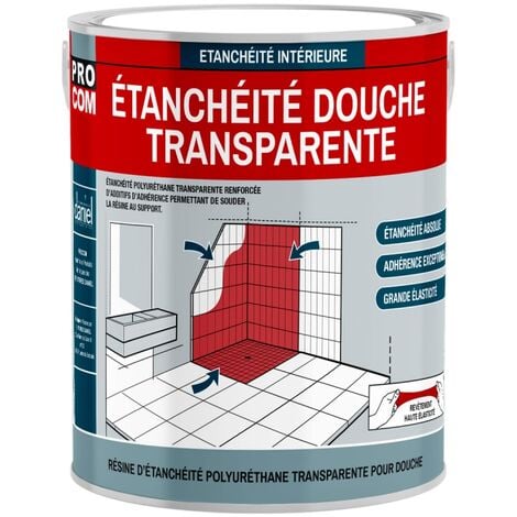 Étanchéité douche, salle de bain - Résine d'étanchéité transparente polyuréthane PROCOM http://www.peinture-etancheite.com/img/co/385.jpg 0.75 litres