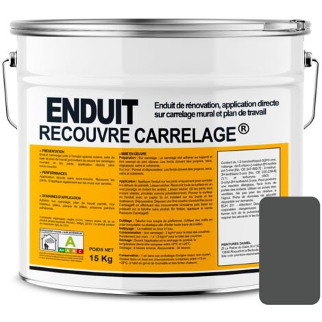 Enduit carrelage effet béton, salle de bain, cuisine, recouvre les joints, lisse et décore, sans sous-couche, prêt à l'emploi 505251 15 Kg