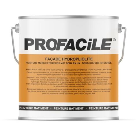 Peinture façade mat HydroPliolite PROFACILE, impression, finition, durable jusqu'a 10 ans 888888 2.5 litres