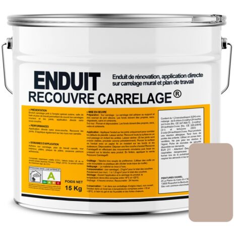 Enduit carrelage effet béton, salle de bain, cuisine, recouvre les joints, lisse et décore, sans sous-couche, prêt à l'emploi C1ABA0 15 Kg