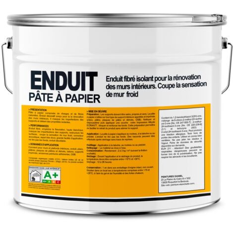 Pâte à papier décorative 15 Kg – Enduit thermo-isolant et acoustique – Application facile sur murs intérieurs – Écologique et naturel - f3f3f3