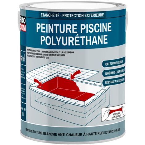Peinture piscine béton, peinture polyuréthane pour piscine et bassin, étanche et souple, béton, enduit, ciment PROCOM ABDEEE 2.5 litres (1/2)
