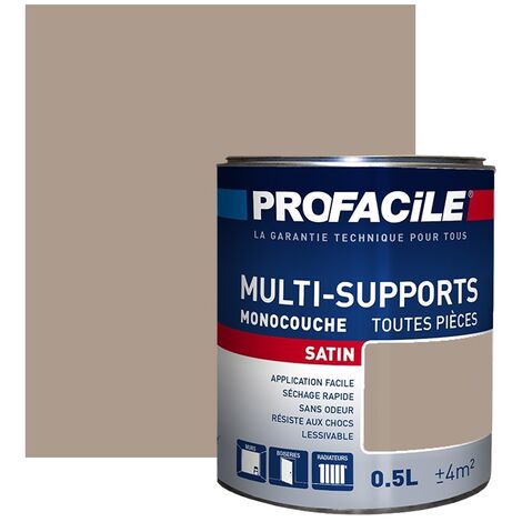 Peinture intérieure multi-supports, satin, murs, plafonds, boiseries, radiateurs, sans odeur, plusieurs teintes PROFACILE AC9B8D 0.5 litre