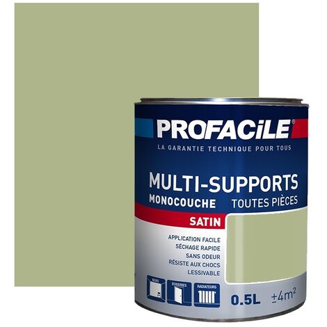 Peinture murale satin 0.5L – Multi-supports pour murs, plafonds, boiseries – Sans odeur, séchage rapide – Plusieurs teintes disponibles - AFB58B