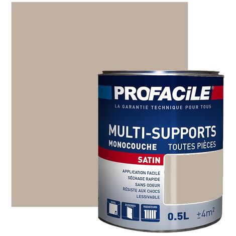 Peinture intérieure multi-supports, satin, murs, plafonds, boiseries, radiateurs, sans odeur, plusieurs teintes PROFACILE BFB0A0 0.5 litre