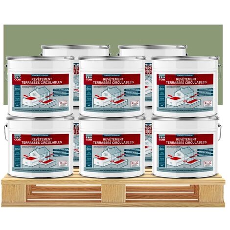 Peinture, résine d'étanchéité imperméabilisation terrasse circulable, balcon, sols extérieurs, béton, plusieurs coloris PROCOM 8a9977 10 x 10L (1/5)