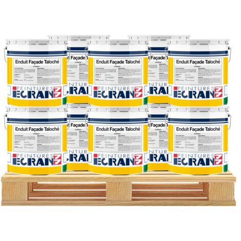 Enduit façade taloché hydrofuge, protection mur extérieur, renforce les murs, masque les défauts, prêt à l'emploi ECRAN 77 FFFFFF 10 x 25 Kg