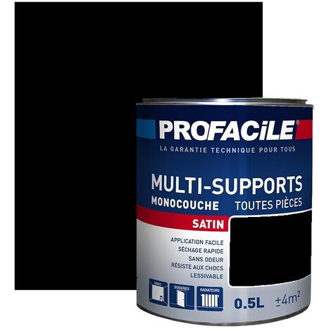 Peinture intérieure multi-supports, satin, murs, plafonds, boiseries, radiateurs, sans odeur, plusieurs teintes PROFACILE 000000 0.5 litre