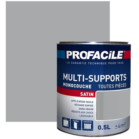 Peinture intérieure multi-supports, satin, murs, plafonds, boiseries, radiateurs, sans odeur, plusieurs teintes PROFACILE A7AAAA 0.5 litre