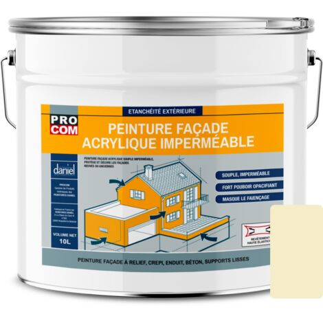 Peinture façade PROCOM crépi, façade à relief, imperméabilisation et protection des façades - Durable jusqu'à 10 ans F3ECCF 10 litres