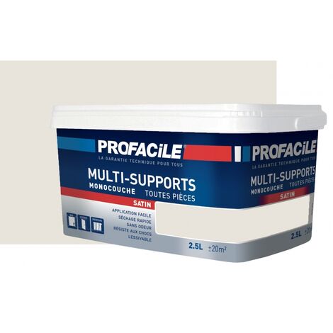 Peinture intérieure multi-supports, satin, murs, plafonds, boiseries, radiateurs, sans odeur, plusieurs teintes PROFACILE E8E4DB 2.5 litres