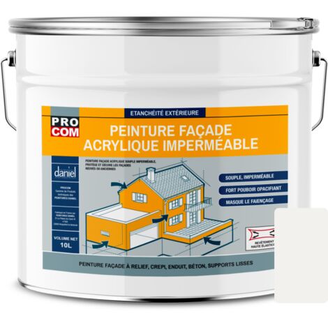 Peinture façade PROCOM crépi, façade à relief, imperméabilisation et protection des façades - Durable jusqu'à 10 ans F3F1EB 10 litres