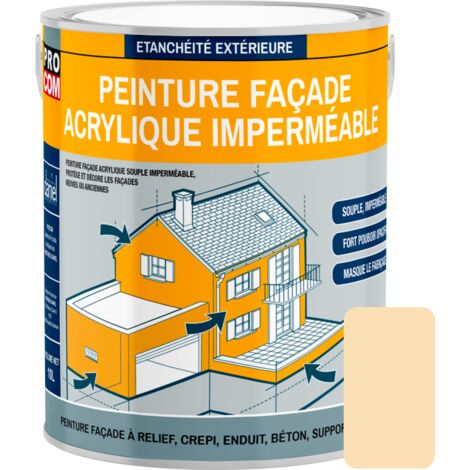 Peinture façade PROCOM crépi, façade à relief, imperméabilisation et protection des façades - Durable jusqu'à 10 ans f7e0ba 2.5 litres