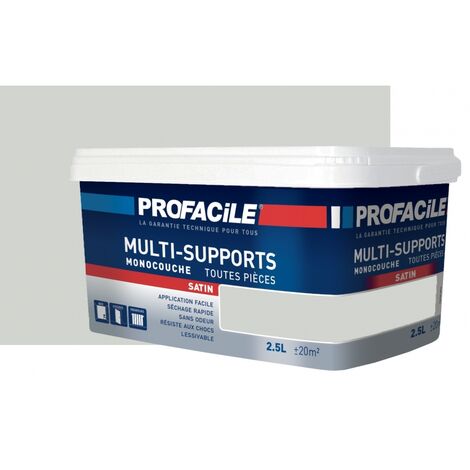 Peinture intérieure multi-supports, satin, murs, plafonds, boiseries, radiateurs, sans odeur, plusieurs teintes PROFACILE D2D4D0 2.5 litres