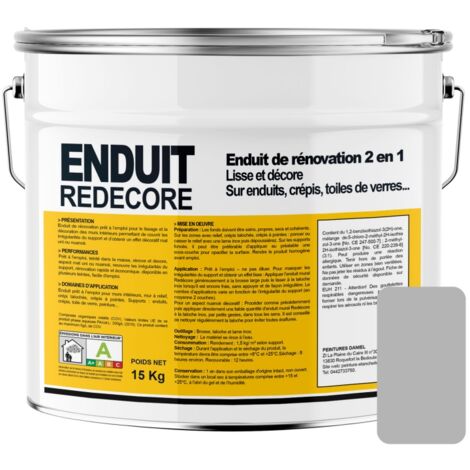 Enduit décoratif, rénovation rapide, 2 en 1, lisse et décore sur plâtre, peintures, crépis, fibres, toile de verre B4B4B4 15 Kg (1/3)