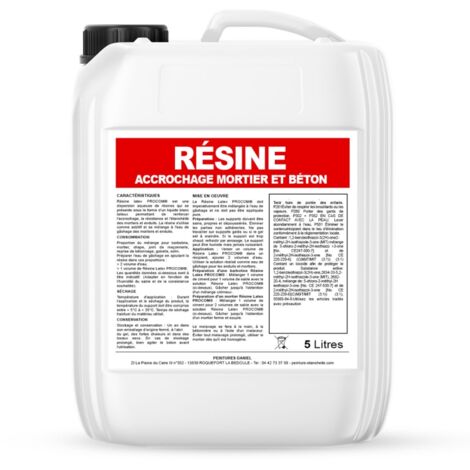 Résine d'accrochage, adjuvant ciment, mortier, béton, améliore la résistance, l'imperméabilité, la dureté - Résine latex PROCOM ffffff 20 litres