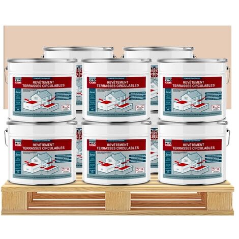 Peinture, résine d'étanchéité imperméabilisation terrasse circulable, balcon, sols extérieurs, béton, plusieurs coloris PROCOM E2CCBA 10 x 10L
