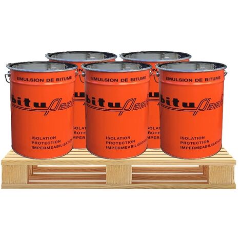 Bitume étanchéité, enduit bitumeux, imperméabilisant maçonnerie, bois, métaux, cuve, bassin, fondation, sol, BITUFLASH - PROCOM 5 x 25L