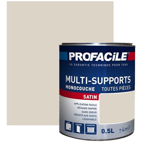 Peinture intérieure multi-supports, satin, murs, plafonds, boiseries, radiateurs, sans odeur, plusieurs teintes PROFACILE DBD4C7 0.5 litre