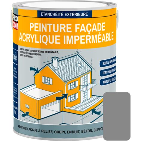 Peinture façade PROCOM crépi, façade à relief, imperméabilisation et protection des façades - Durable jusqu'à 10 ans 888888 2.5 litres