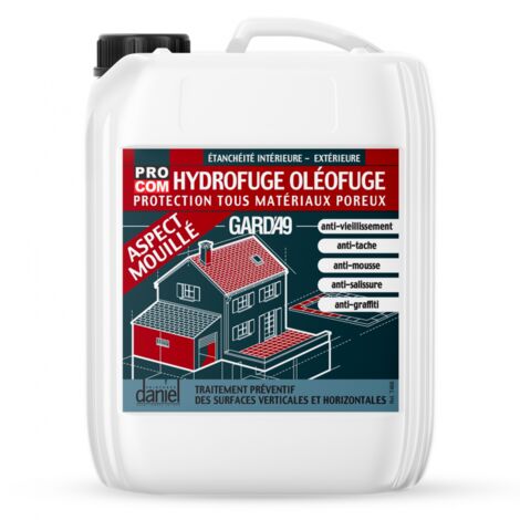 Imperméabilisant hydrofuge oléofuge anti tâche GARDA9 effet mouillé - terrasse, sol, mur, façade, toiture, PROCOM 20 litres
