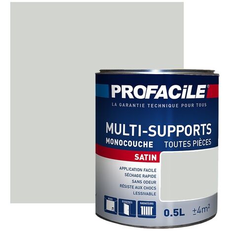 Peinture intérieure multi-supports, satin, murs, plafonds, boiseries, radiateurs, sans odeur, plusieurs teintes PROFACILE D2D4D0 0.5 litre