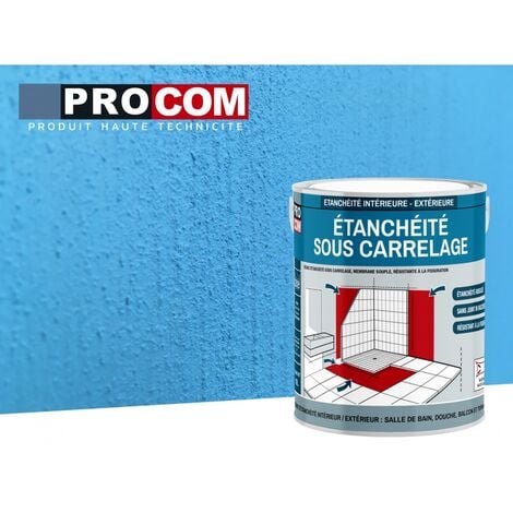 Etancheite sous carrelage, douche, salle de bain, cuisine, pièce humide - Resine d'imperméabilisation, protection à l'eau PROCOM  2.5 litres