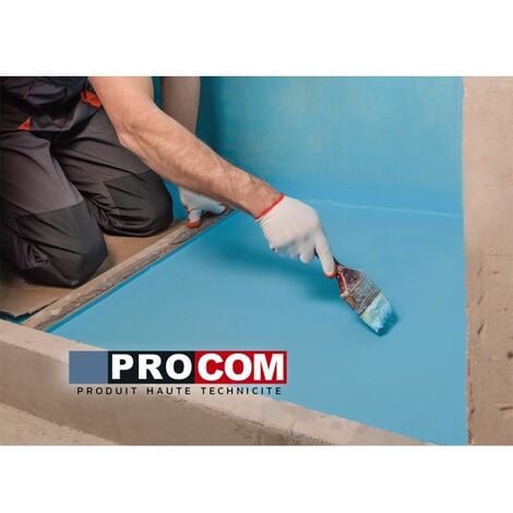 Etancheite sous carrelage, douche, salle de bain, cuisine, pièce humide - Resine d'imperméabilisation, protection à l'eau PROCOM  2.5 litres