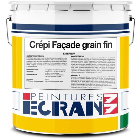 Enduit de façade grain fin hydrofuge – Application rouleau – Prêt à l'emploi – 25 Kg – Renforce et imperméabilise les murs