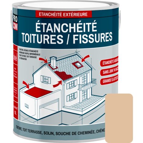 Peinture, résine d'étanchéité toiture, réparation tuiles, fissures, anti-fuites, décore, protège, plusieurs coloris PROCOM E0C09F 2.5 litres