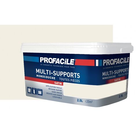 Peinture intérieure multi-supports, satin, murs, plafonds, boiseries, radiateurs, sans odeur, plusieurs teintes PROFACILE F2EEE1 2.5 litres