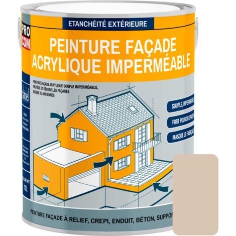 Peinture façade PROCOM crépi, façade à relief, imperméabilisation et protection des façades - Durable jusqu'à 10 ans d5c6b4 2.5 litres